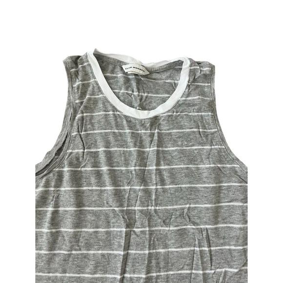 Club Monaco Tank Top Womens Gray Stripe Casual Crew Neck Sleeveless - Picture 1 of 6